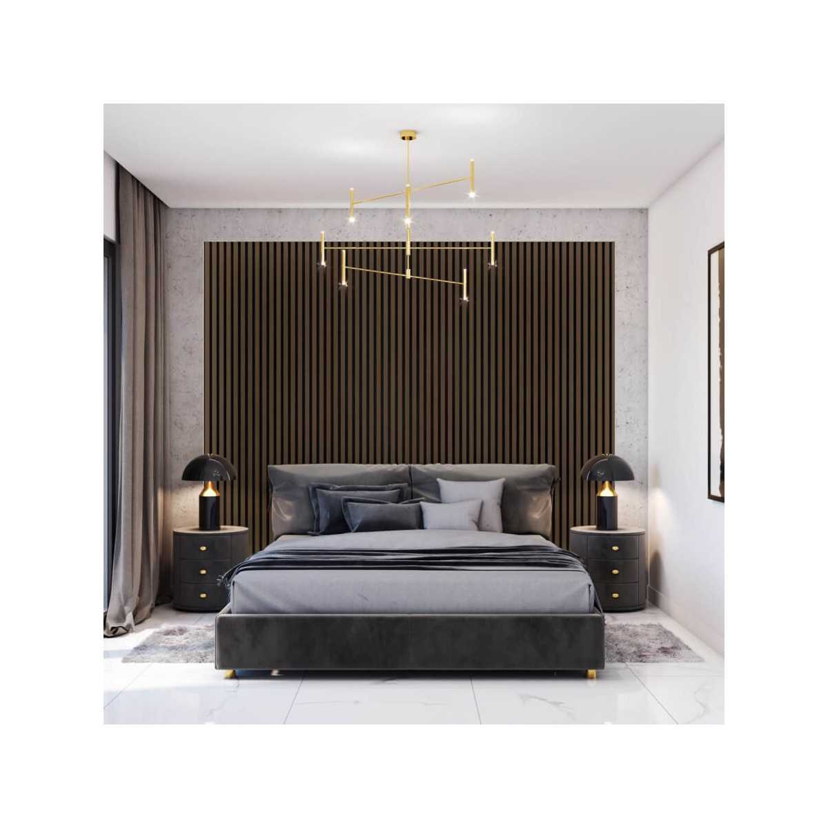 LAMELE ŚCIENNE NA FILCU CZARNYM ORZECH 300X24 x2750 LAMEO F105