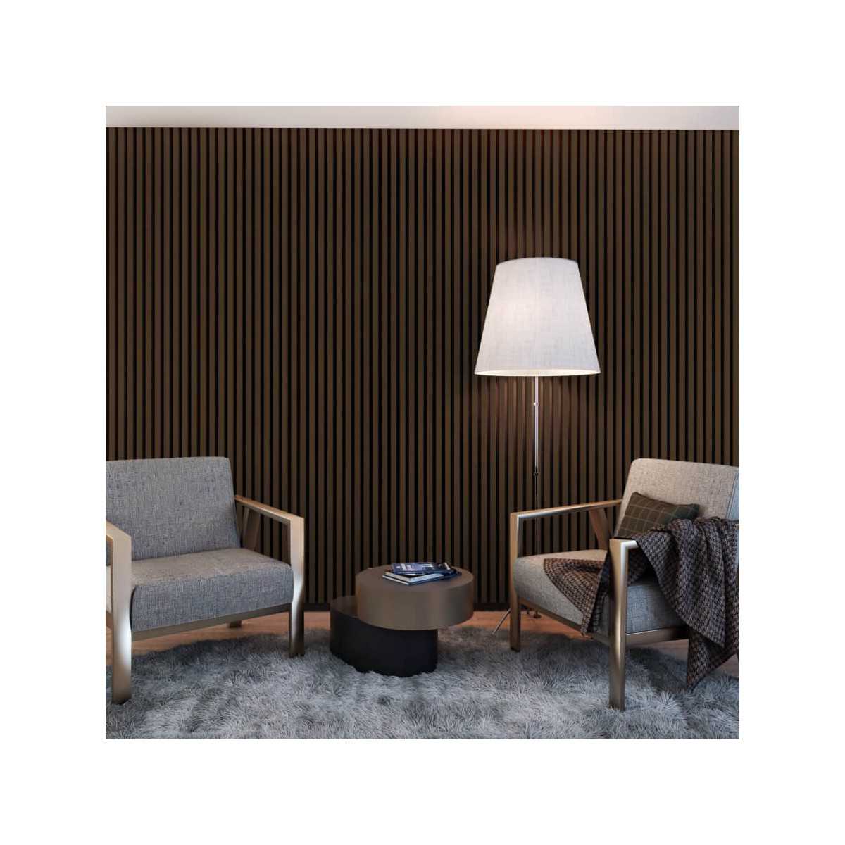 LAMELE ŚCIENNE NA FILCU CZARNYM ORZECH 300X24 x2750 LAMEO FS105