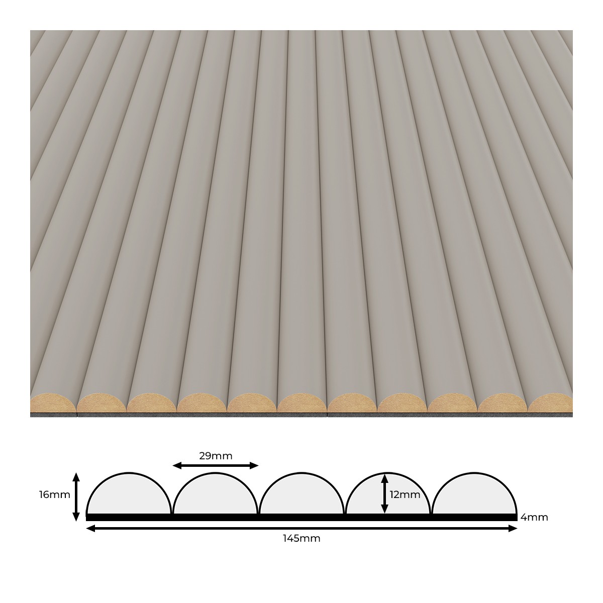 LAMELE PÓŁWAŁEK NA FILCU KASZMIR 145X16X2750 MM 