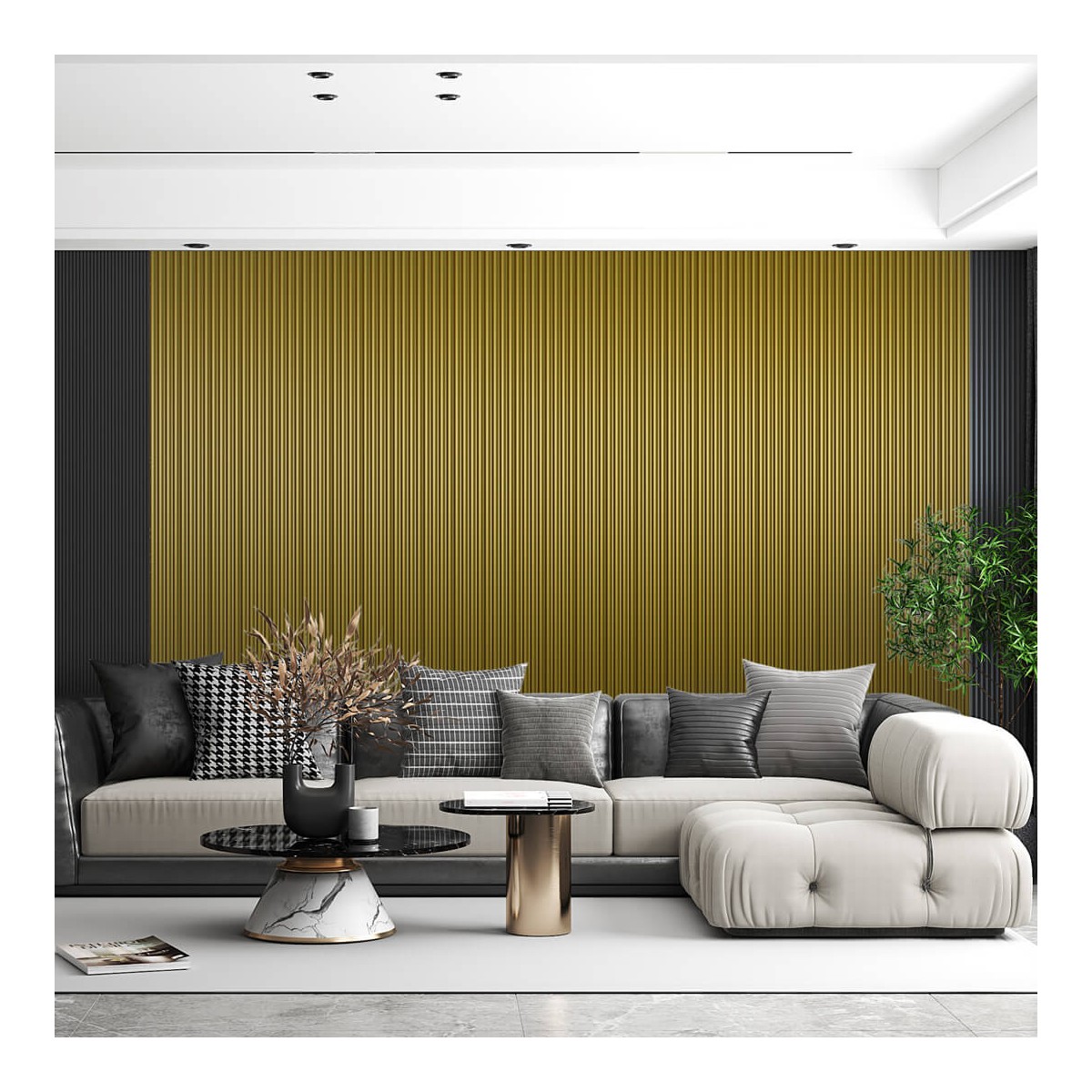 LAMELE PÓŁWAŁEK NA FILCU ZŁOTY  145X16X2750 MM 