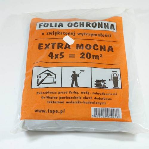 Folia malarska ekstr.mocna 4x5m czerw.z recyklingu