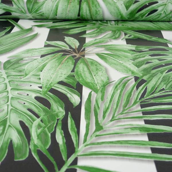 Tapeta 2600 Ecober Liscie pasy czarne
