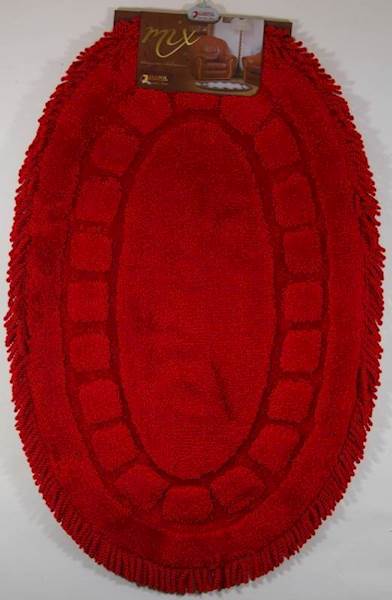 Dywanik 5121CZERW MIX OWAL 100x60cm JARPOL czerwon