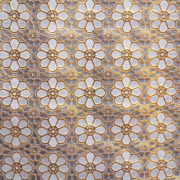 Obrus koronka TR 621 gold kwiatki złote 138x10cm 