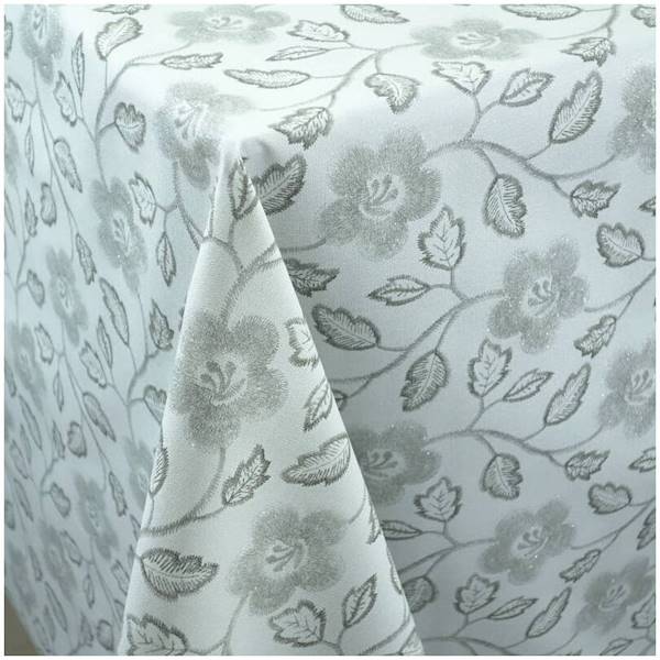 Cerata Brokat 3D srebrna listki137x10cm JR 82062-1