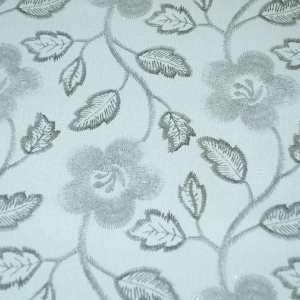 Cerata Brokat 3D srebrna listki137x10cm JR 82062-1