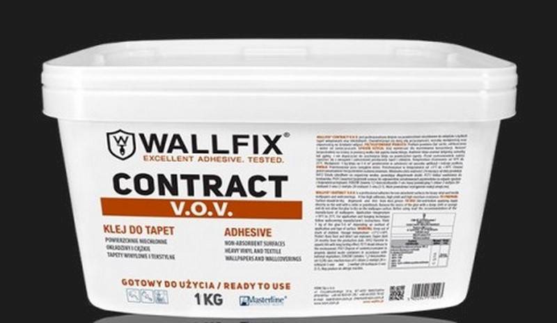 Klej Contract V.O.V 1kg do tapet do pow.niechłonny