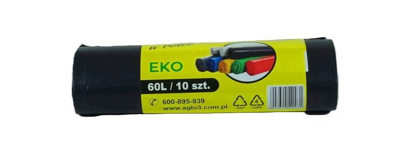 Worki sanitarne LDPE czarne 60x80cm 60l 10szt