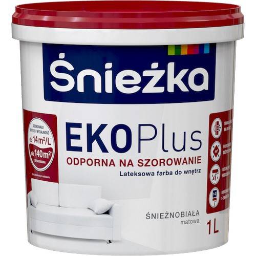 Plus Eko Śnieżka 1l emulsja wewn.biała