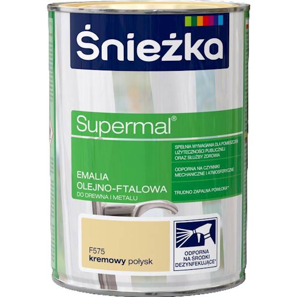 Supermal 0,8l kremowa emalia Śnieżka