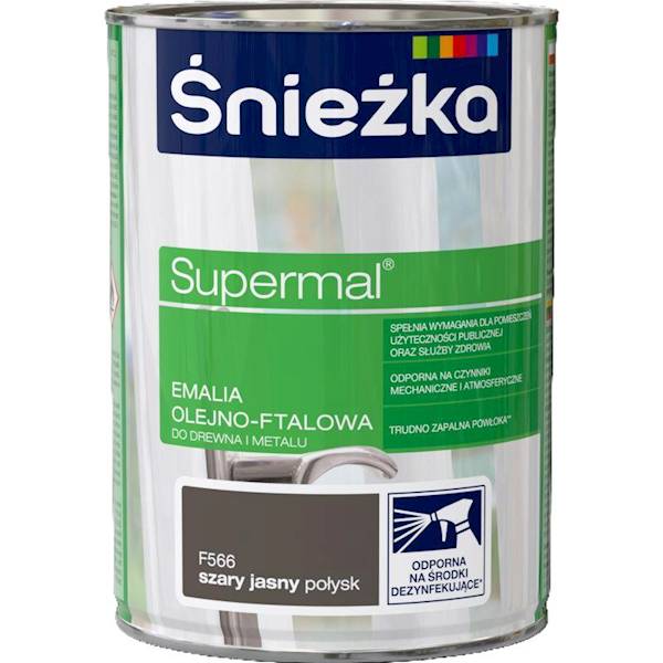 Supermal 0,8l szary jasny emalia ŚnieżkaF566