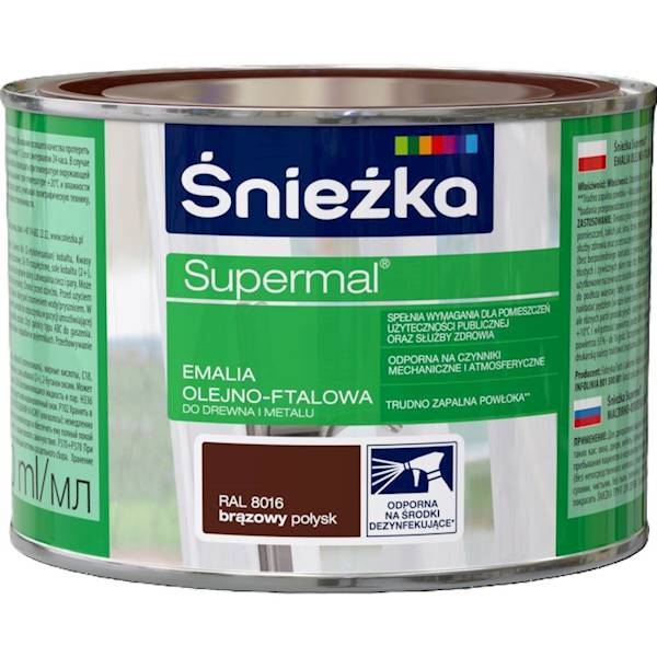 Supermal 0,4l brązowa8016Połysk emalia