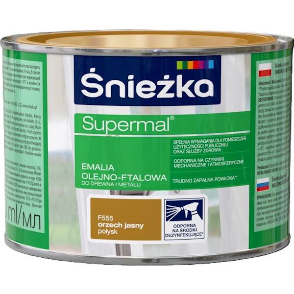 Supermal 0,4l jasny orzech emalia Śnieżka