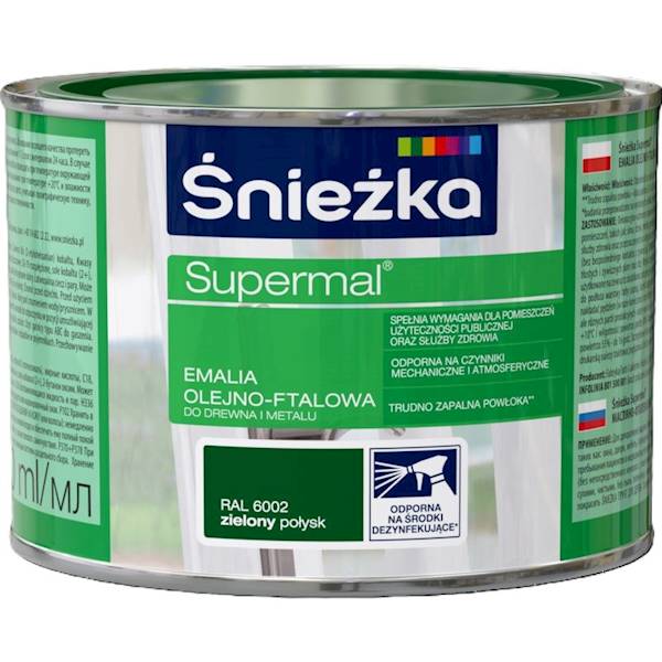 Supermal 0,4l zielony 6002 Poł.emalia Śnieżka