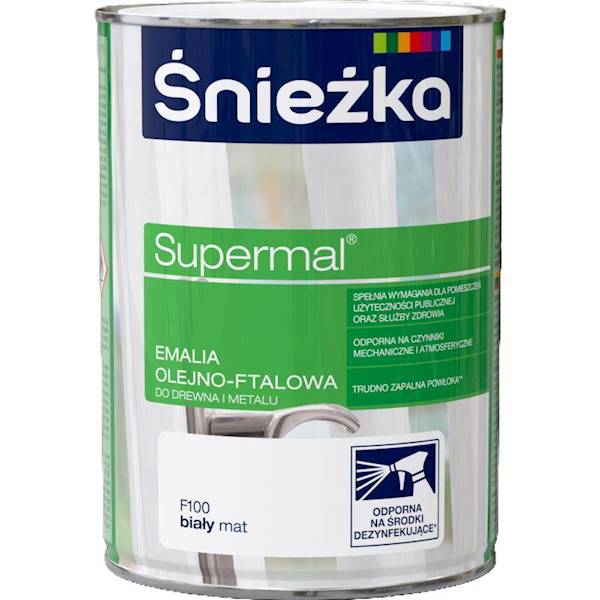 Supermal 0,8l biała MAT emalia Śnieżka
