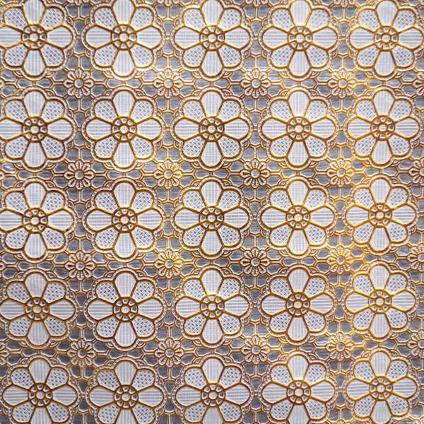 Obrus koronka TR 621 gold kwiatki złote 138x10cm 