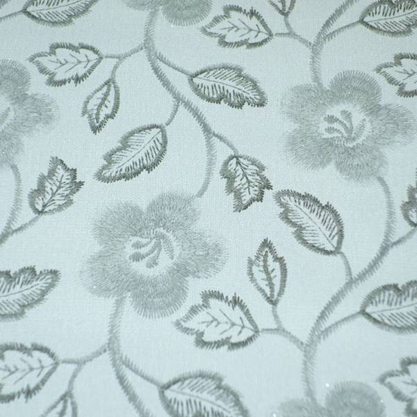 Cerata Brokat 3D srebrna listki137x10cm JR 82062-1