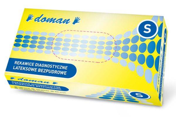 Rękawice lateksowe bezpudrowe  S 100 szt.