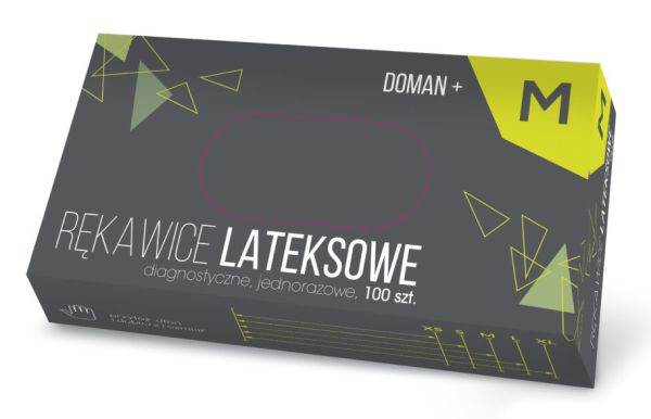 Rękawice lateksowe pudrowane  M 100 szt.