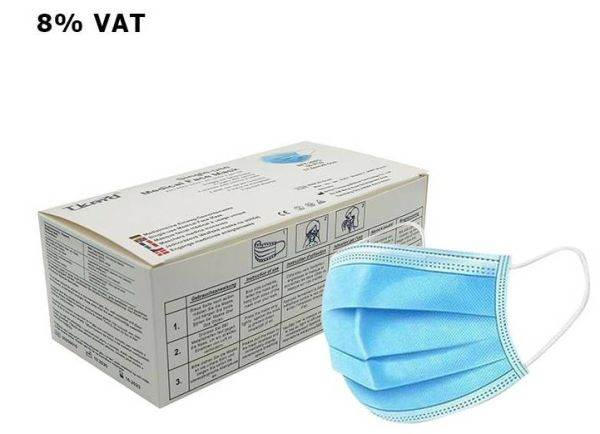 Maski ochronne na gumce 50 szt. niebieskie