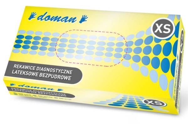 Rękawice lateksowe bezpudrowe  XS 100 szt.
