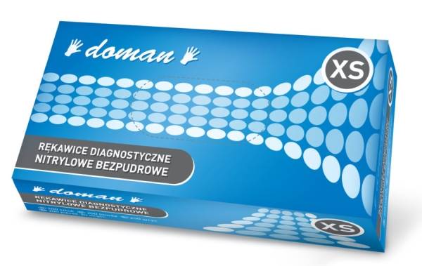 Rękawice nitryl  Doman XS 100 szt.