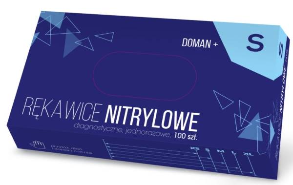 Rękawice nitryl  Doman S 100 szt.