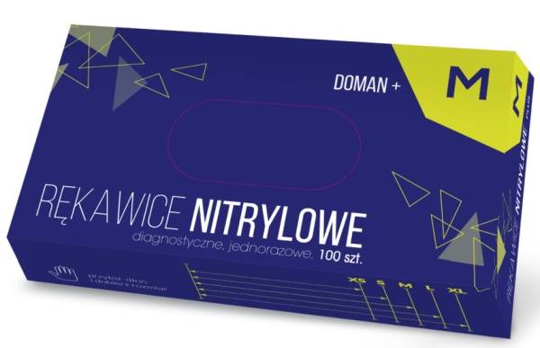 Rękawice nitryl  Doman M 100 szt.