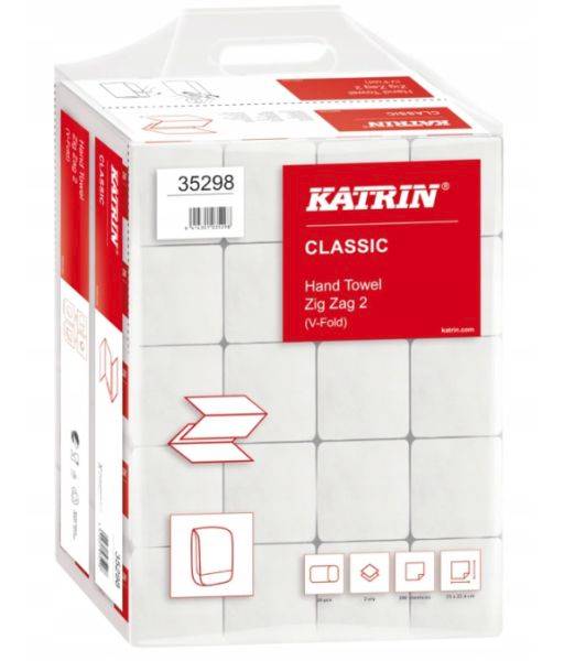 Papier ZZ, 200 szt. biały, KATRIN zgrzewka 20 szt.