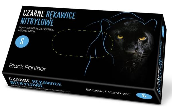 Rękawice nitryl czarne BLACK PANTHER S 100 szt.