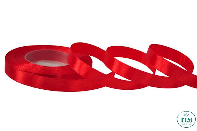 WSTĄŻKA SATYNOWA GŁADKA 1,2CMX35Y CZERWONY