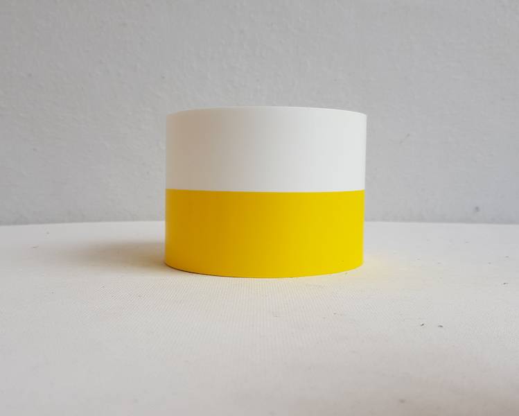WSTĄŻKA DWUKOLOROWA 8CM X 50Y BIAŁY ŻÓŁTY