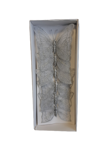 MOTYL OZDOBNY X6 A48613 SREBRNY