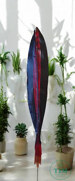 LIŚĆ DRACENA GUMOWANY X12 RX062B BORDOWO CZERWONY