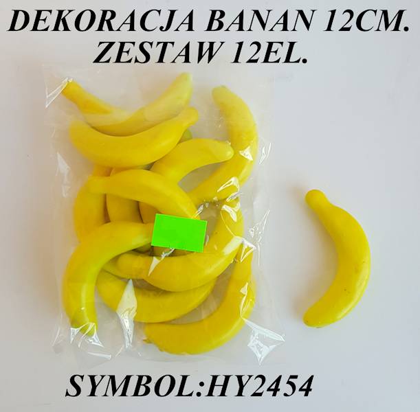 DEKORACJA BANAN X12 HY2454 ŻÓŁTY