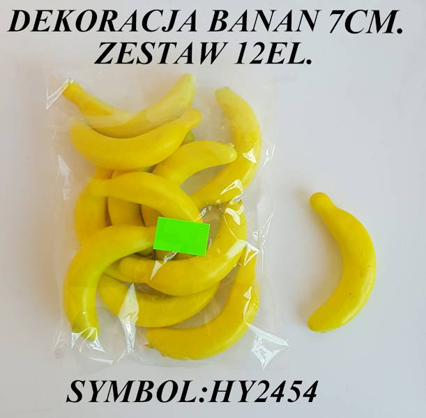 DEKORACJA BANAN X12 HY2454 ŻÓŁTY