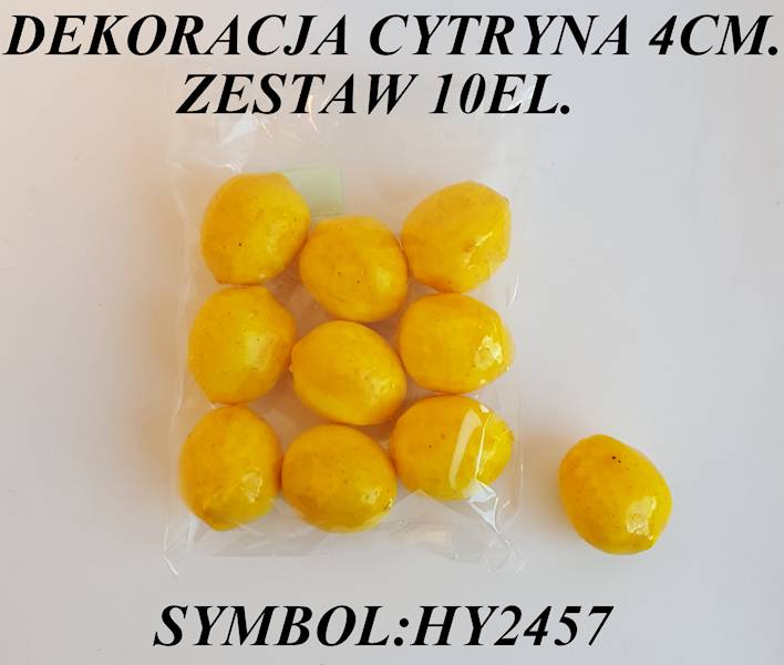 DEKORACJA CYTRYNA X10 HY2457 ŻÓŁTY