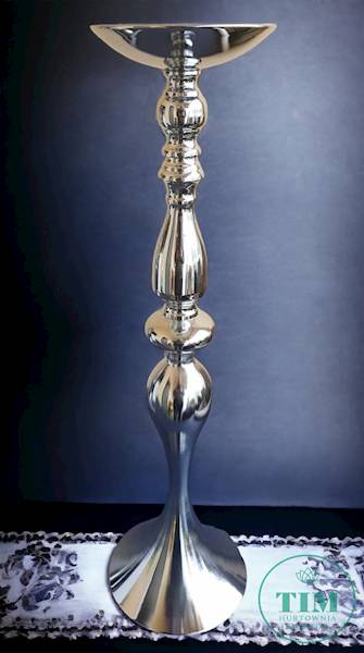 ŚWIECZNIK METAL F4313 SREBRNY