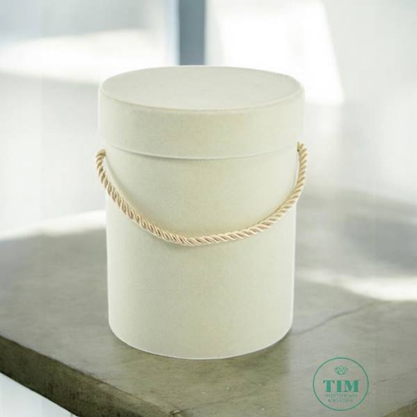 FLOWER BOX WELUR KREMOWY