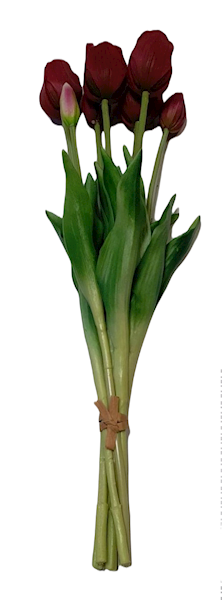 TULIPAN GUMOWANY BUKIET X7 M92703 BURGUND