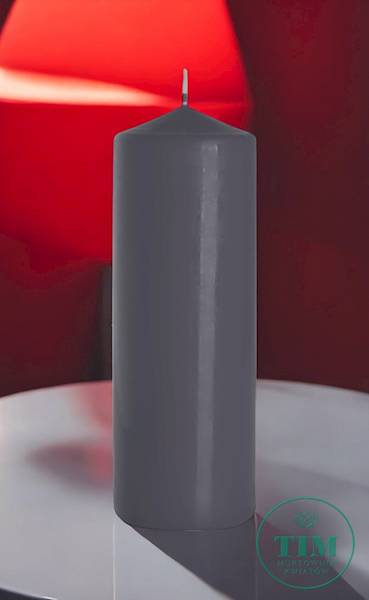 ŚWIECA WALEC 80X200 SZARY