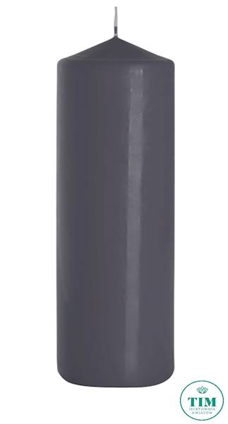 ŚWIECA WALEC 80X200 SZARY