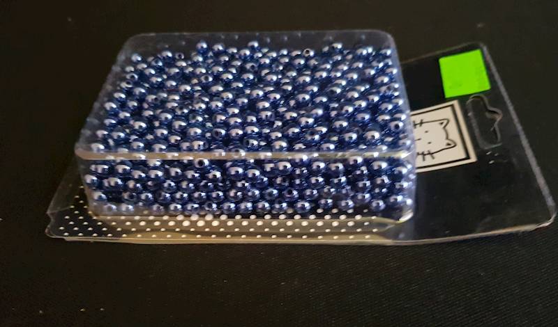 KORALE 5MM HY14486 NIEBIESKI METALIK