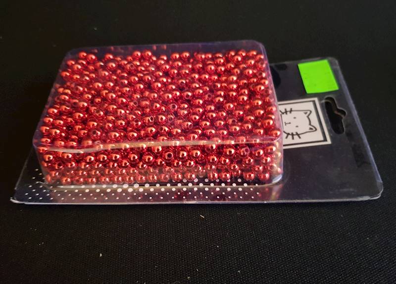 KORALE 5MM HY14485 CZERWONY METALIK