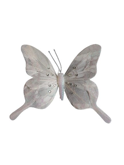 MOTYL OZDOBNY BROKAT X6 A73031 BIAŁY 