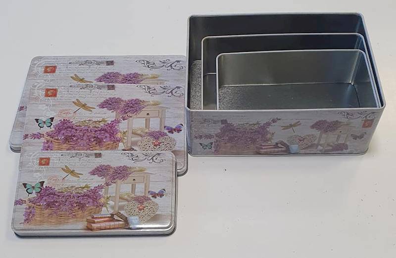 PUDEŁKO DEKORACYJNE METAL 01041 X3 MIX KOLOR