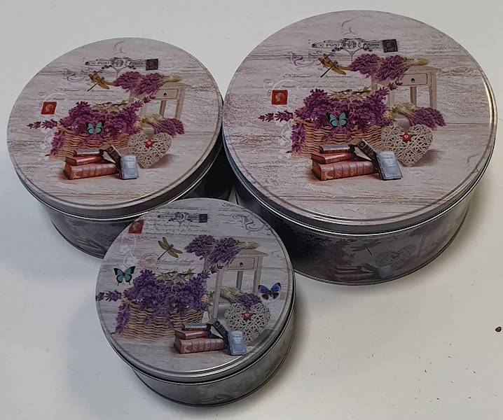 PUDEŁKO DEKORACYJNE METAL 00841 X3 MIX KOLOR