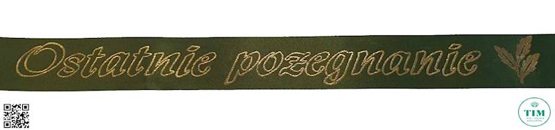 WSTĄŻKA POGRZEBOWA ATŁAS 3,6CMX10M ZIELONY