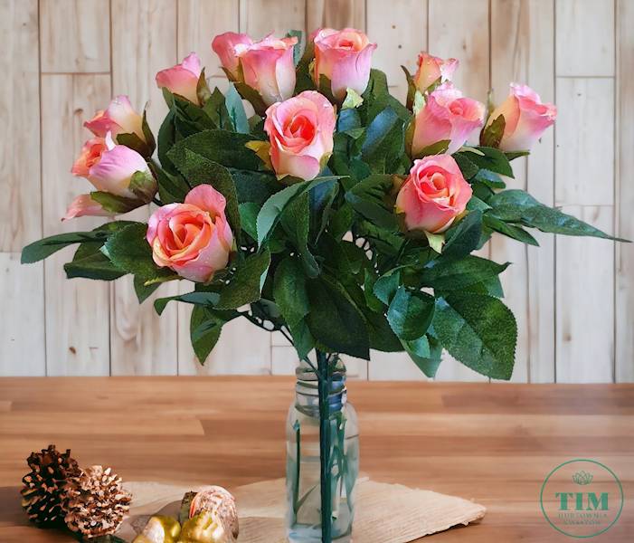 RÓŻA W PĄKU Z ROSĄ BUKIET U329M2 MIX KOLOR