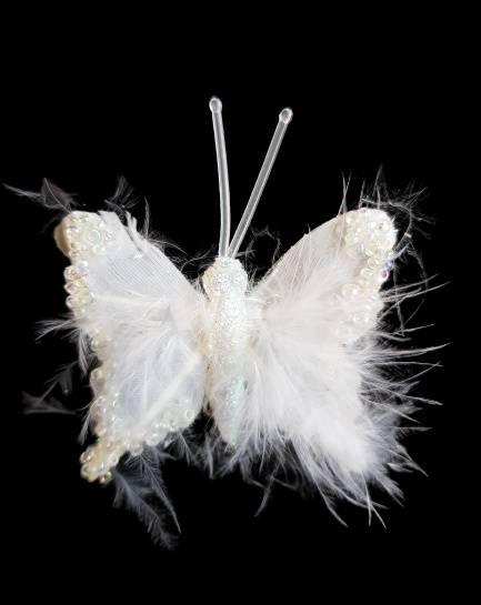 MOTYL OZDOBNY BROKAT X24 2829111 BIAŁY